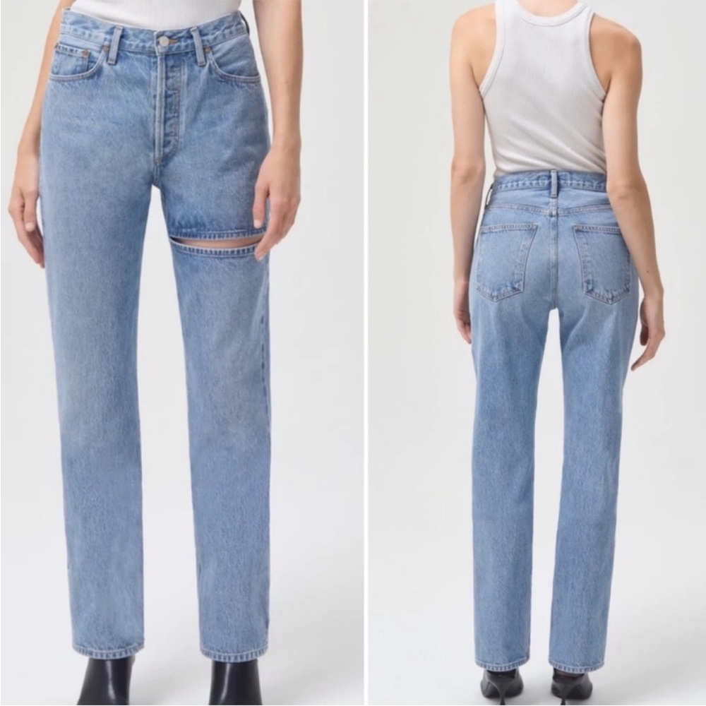 Agolde Lana Slice Straight jeans Blue Size 28